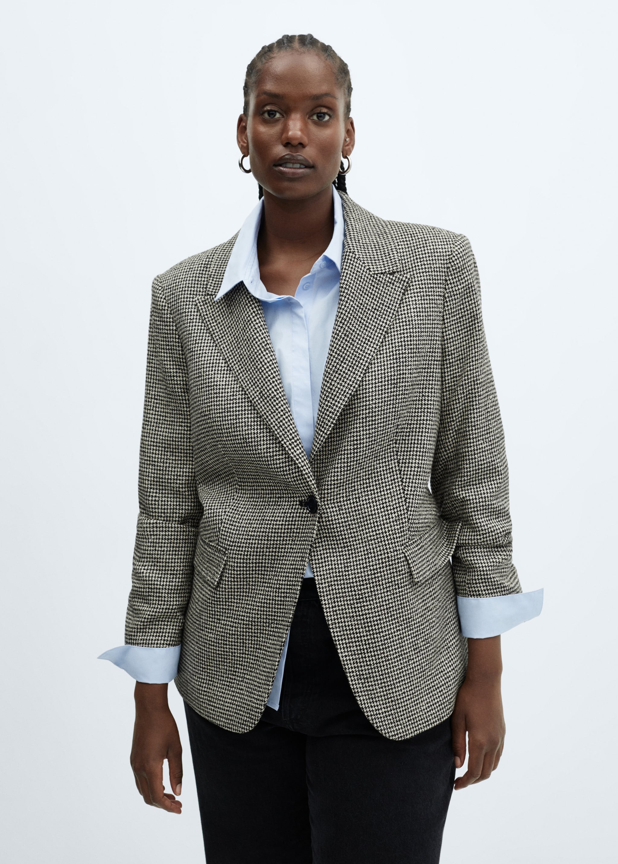 Veste pied-de-poule revers Femme MANGO Burkina Faso