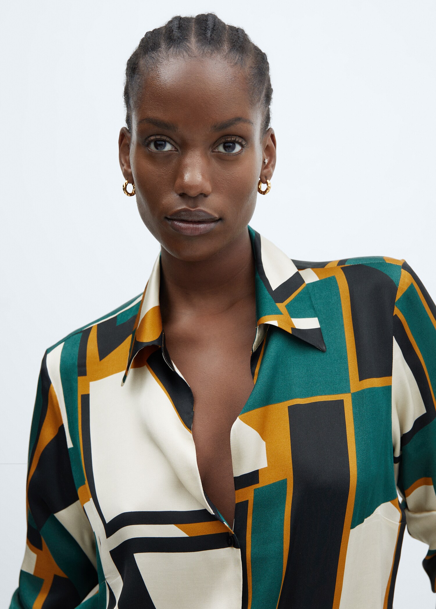 Chemise satinée en imprimé géométrique - Détail de l'article 4