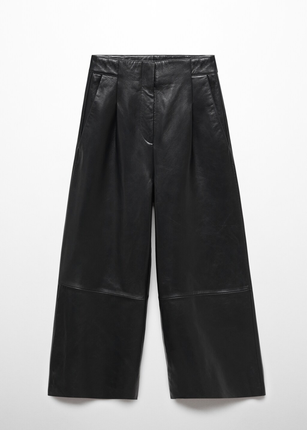 Pantalon style jupe culotte cuir pinces Femme MANGO Maurice