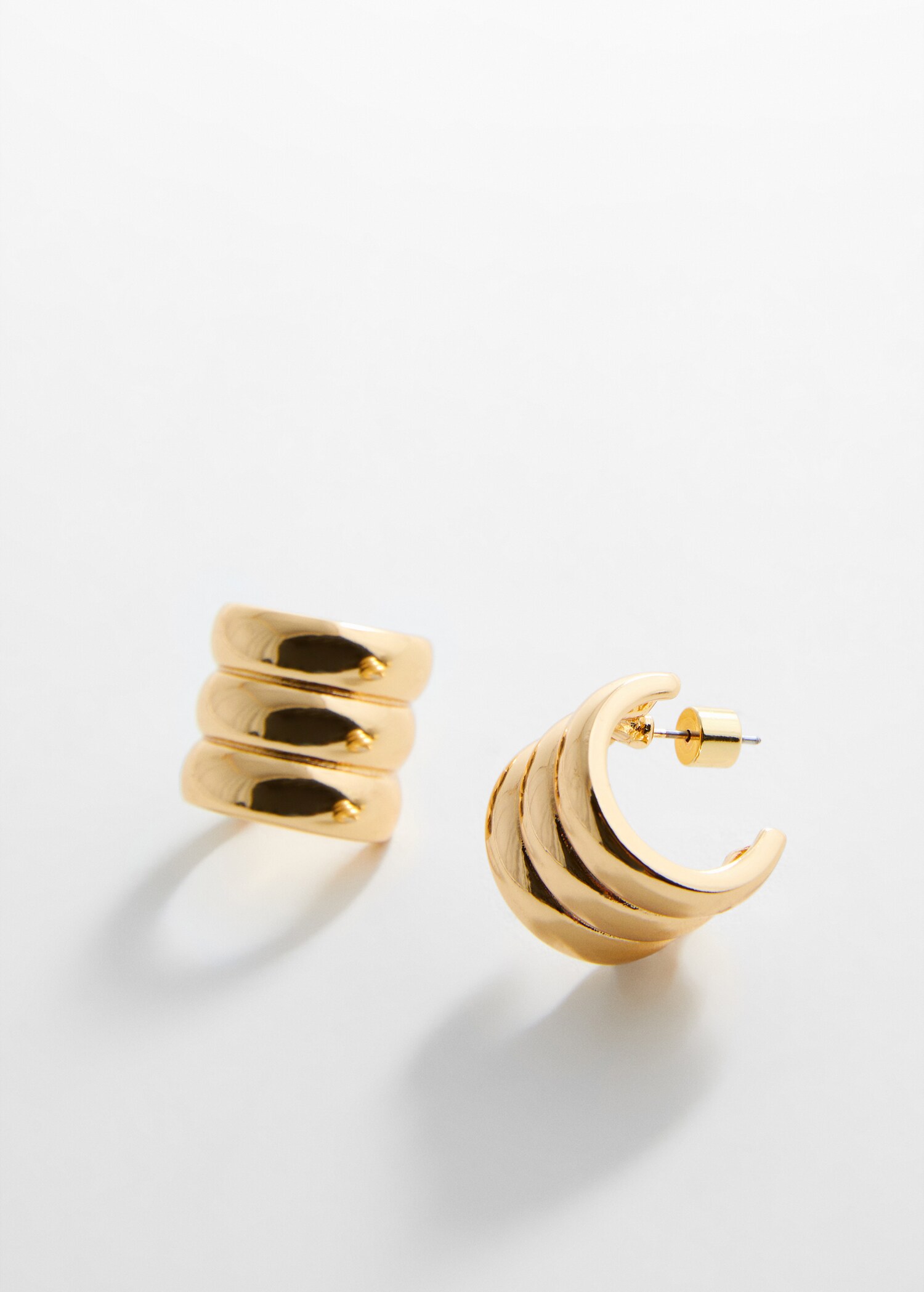 Volume triple-hoop earrings - Medium plane