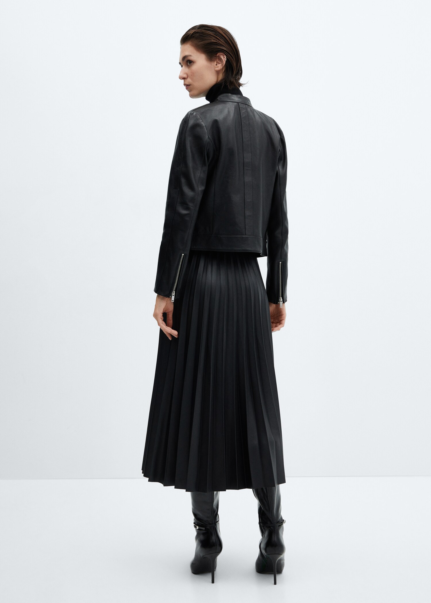 Leather-effect pleated skirt - Reverse of the article