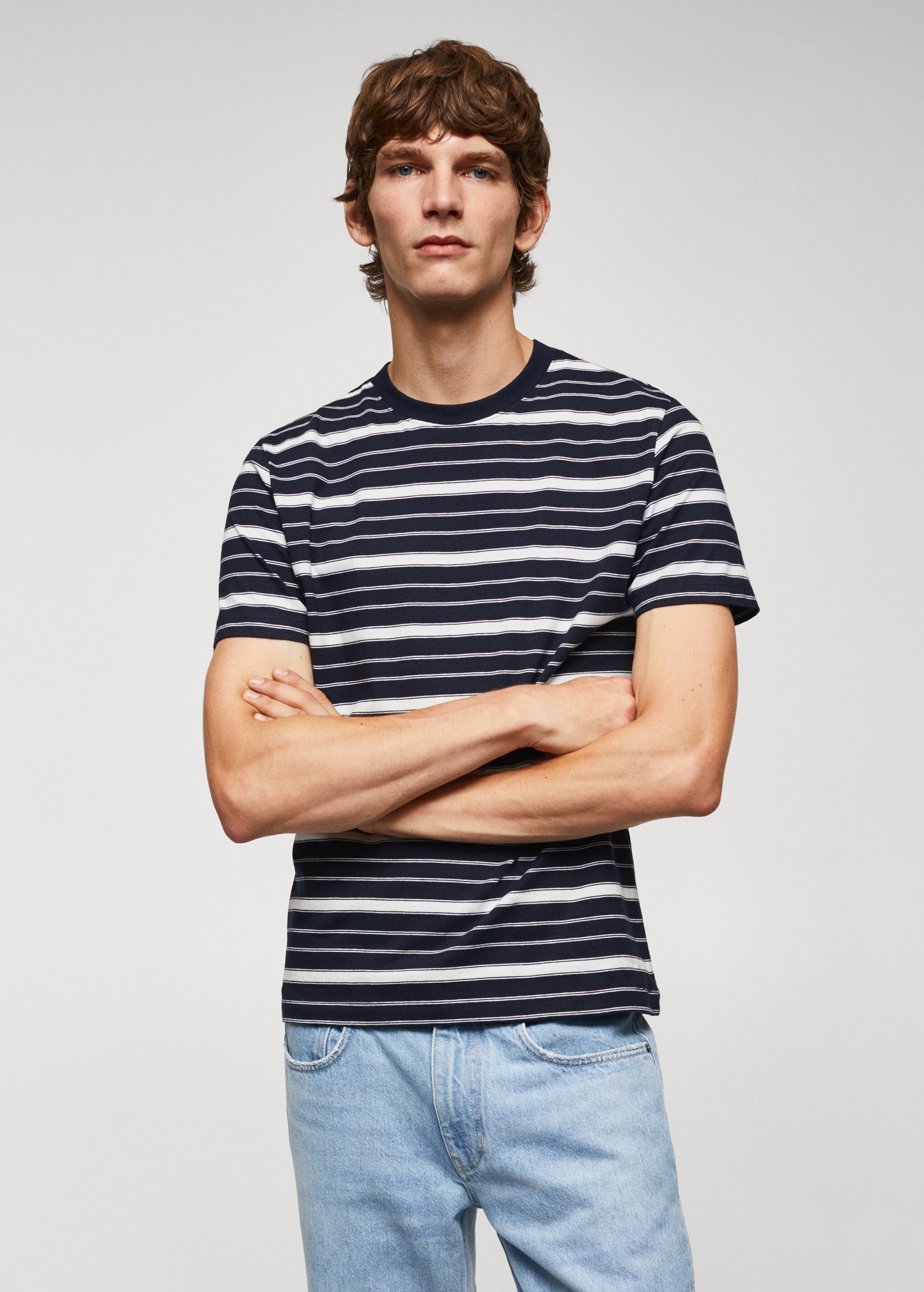 Striped 100% cotton t-shirt - Medium plane