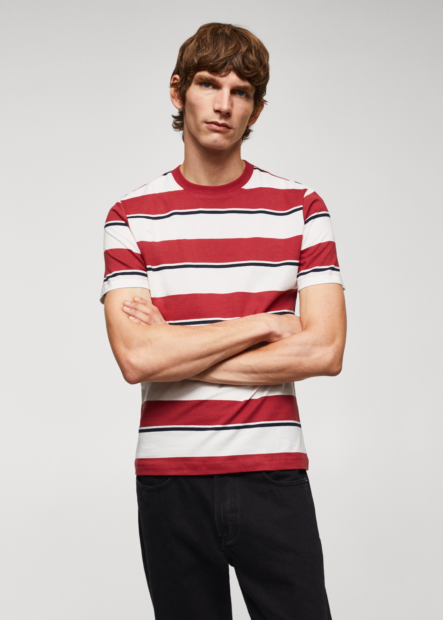Striped 100% cotton t-shirt - Medium plane