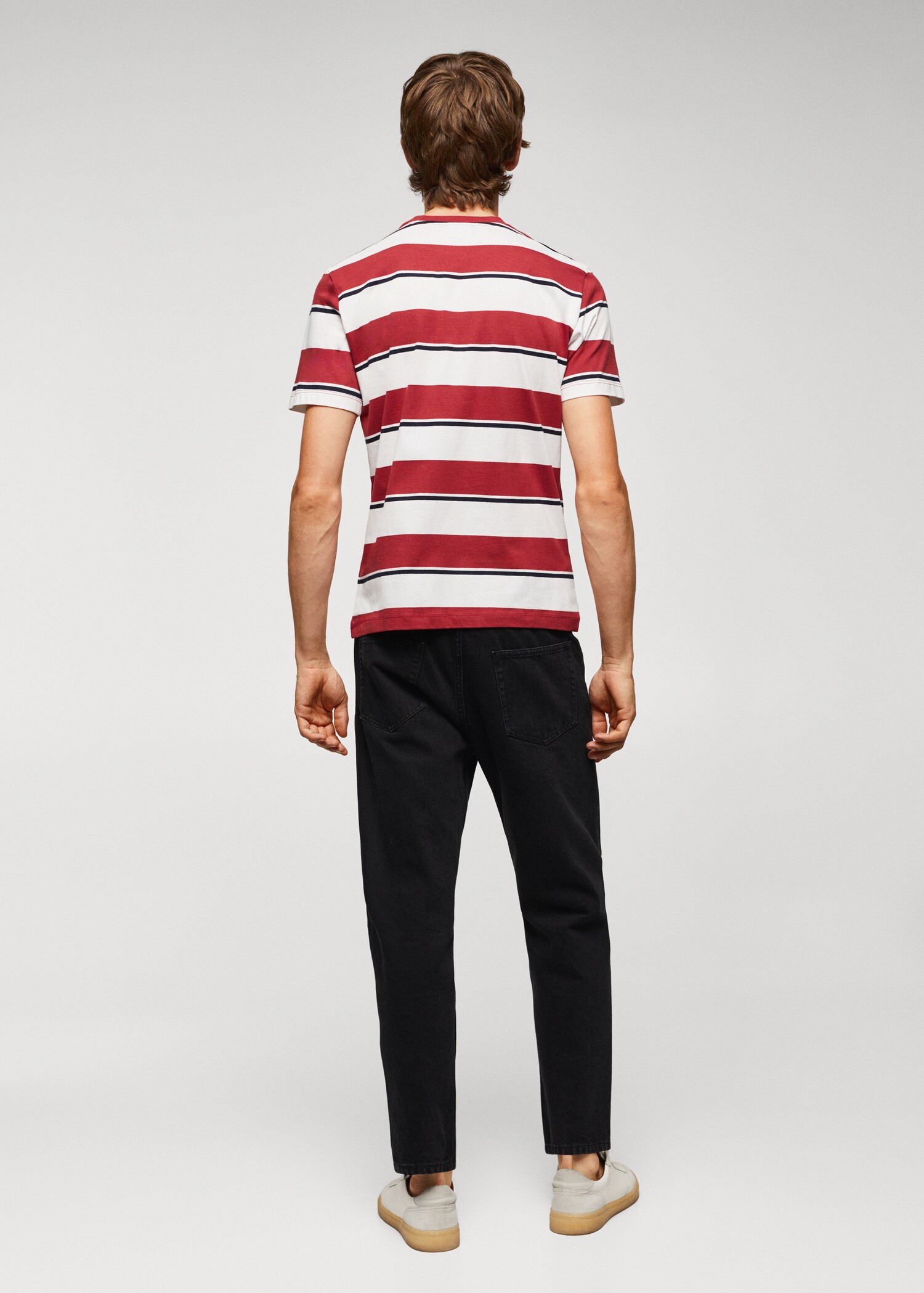 Striped 100% cotton t-shirt - Reverse of the article