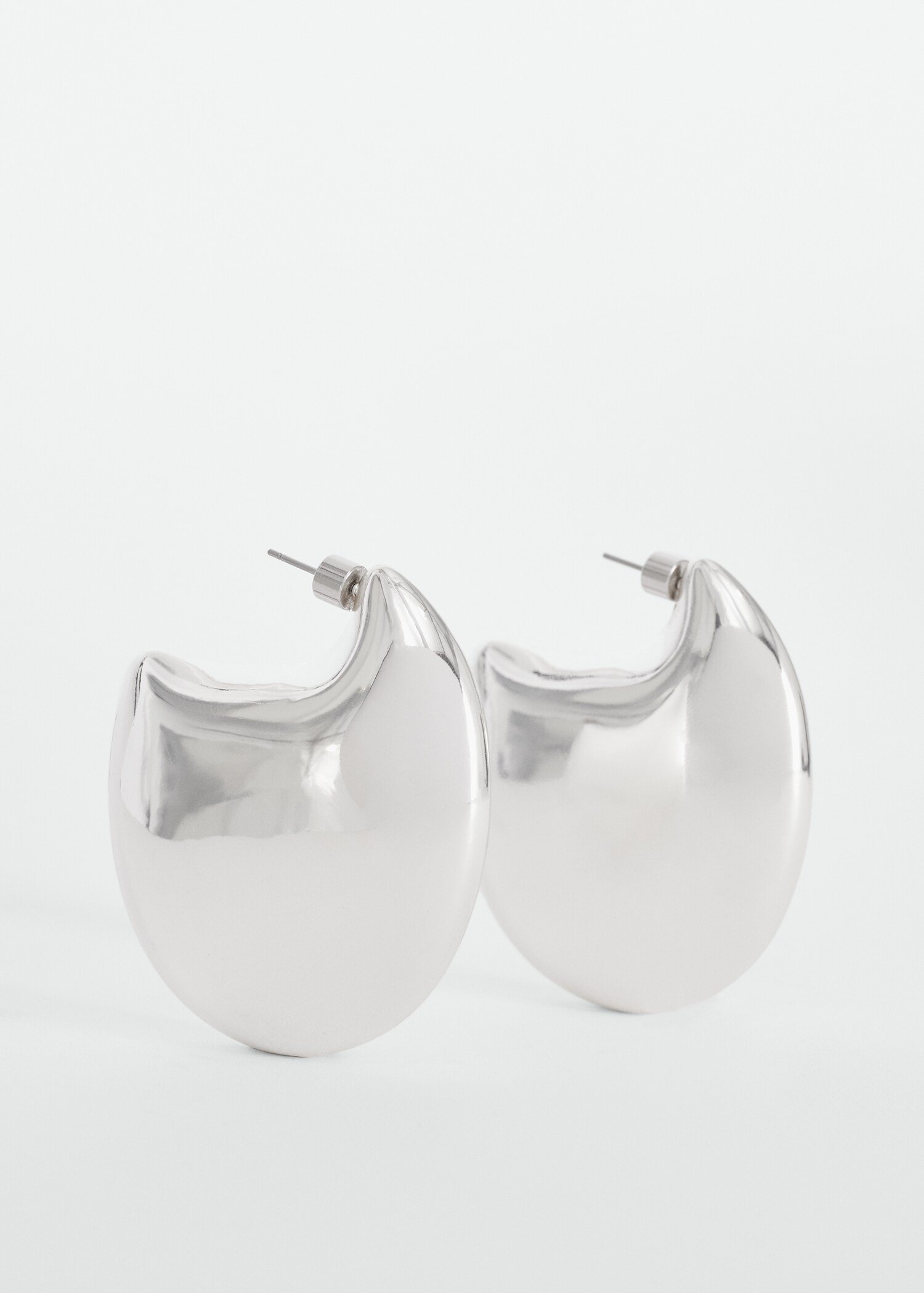 Volume oval-hoop earrings - Medium plane