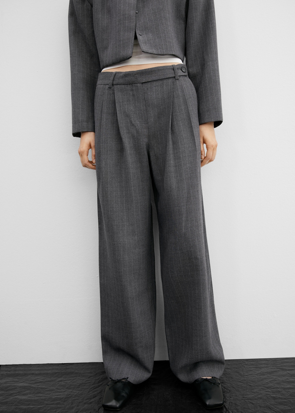 Mango striped suit trousers best sale