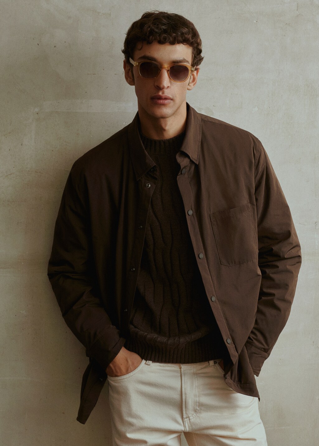 Quilted water-repellent overshirt - Men | MANGO Niger