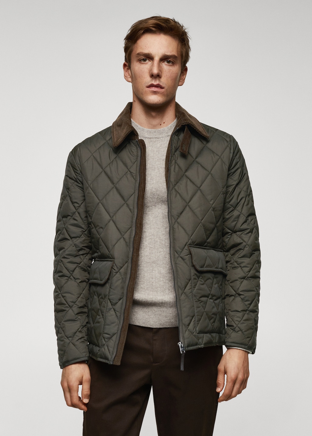 Thermoregulating padded corduroy jacket Men MANGO Niger