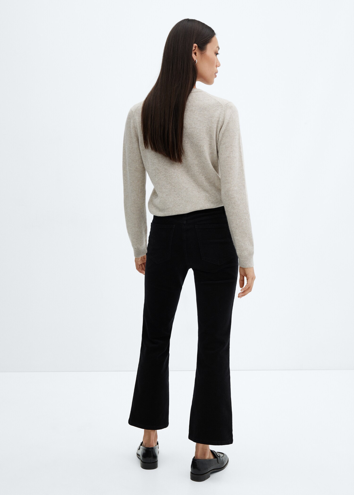 Flared cropped corduroy jeans - Reverse of the article