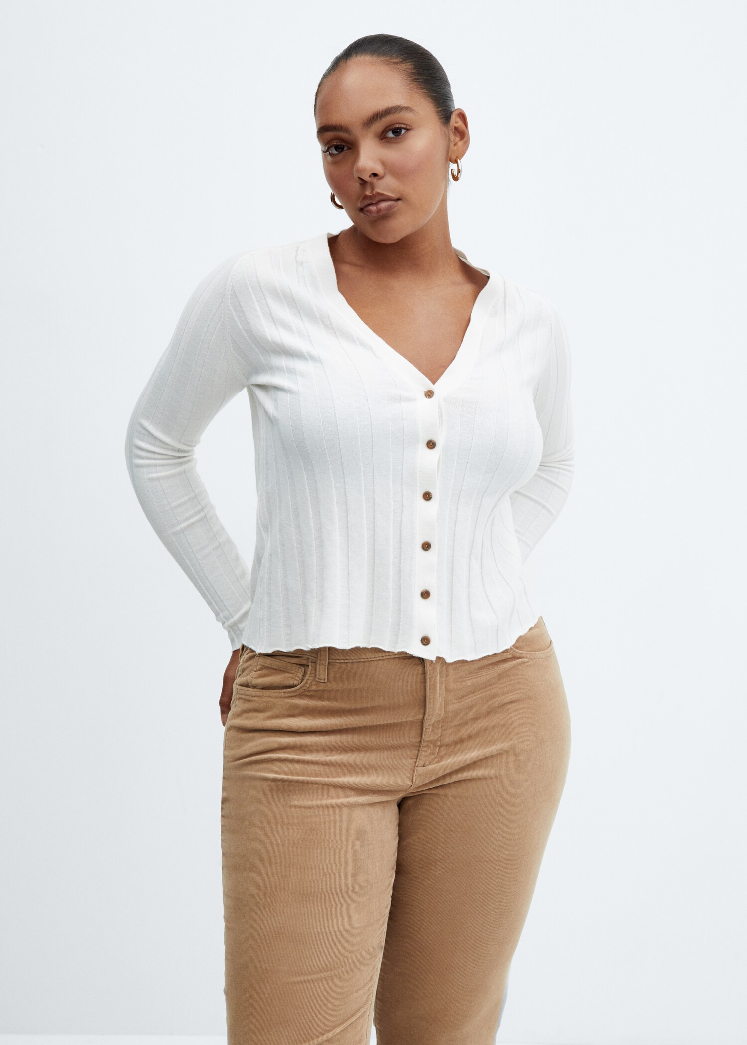 Flared cropped corduroy jeans - Details of the article 5