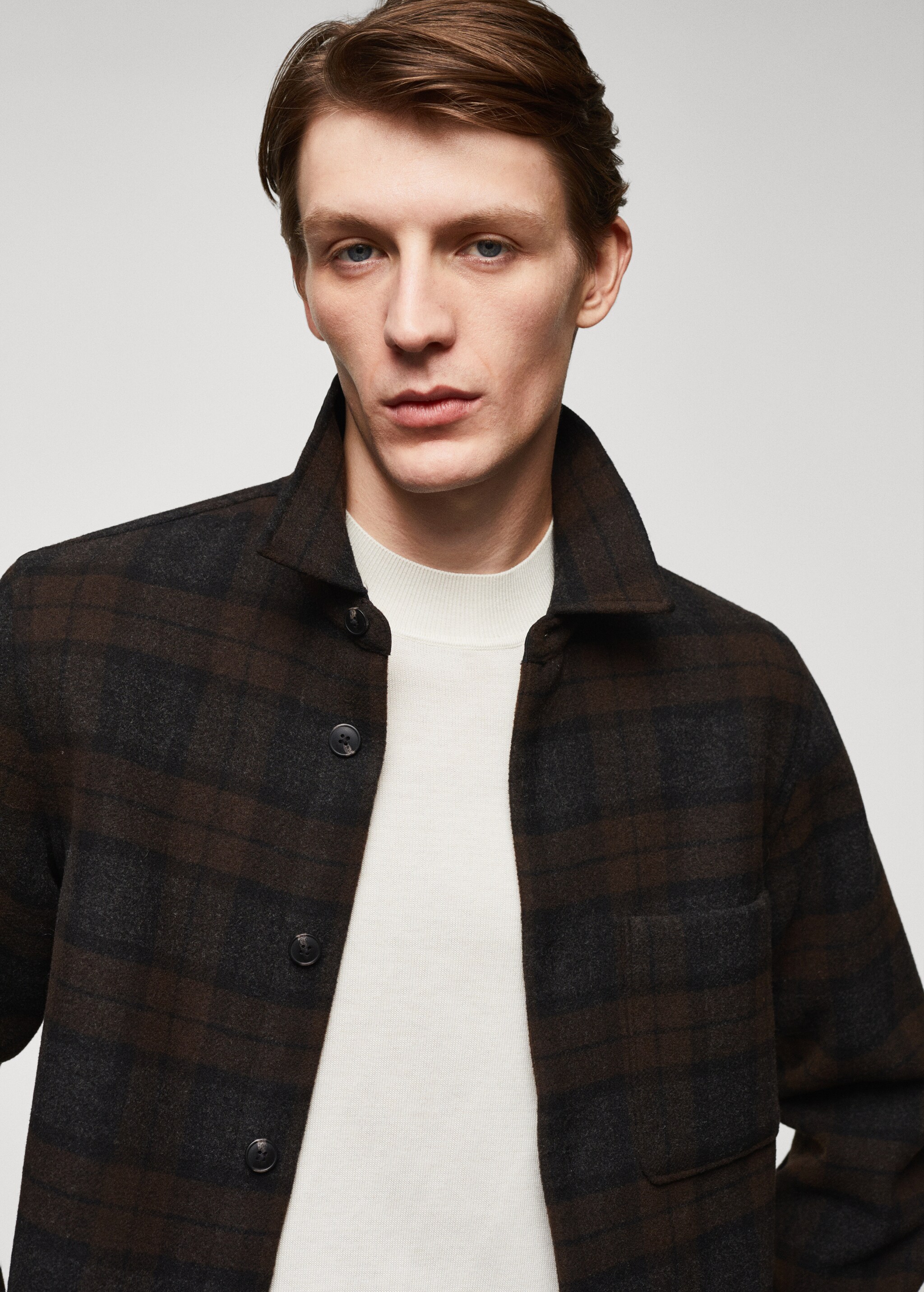 Check wool overshirt - Details of the article 1