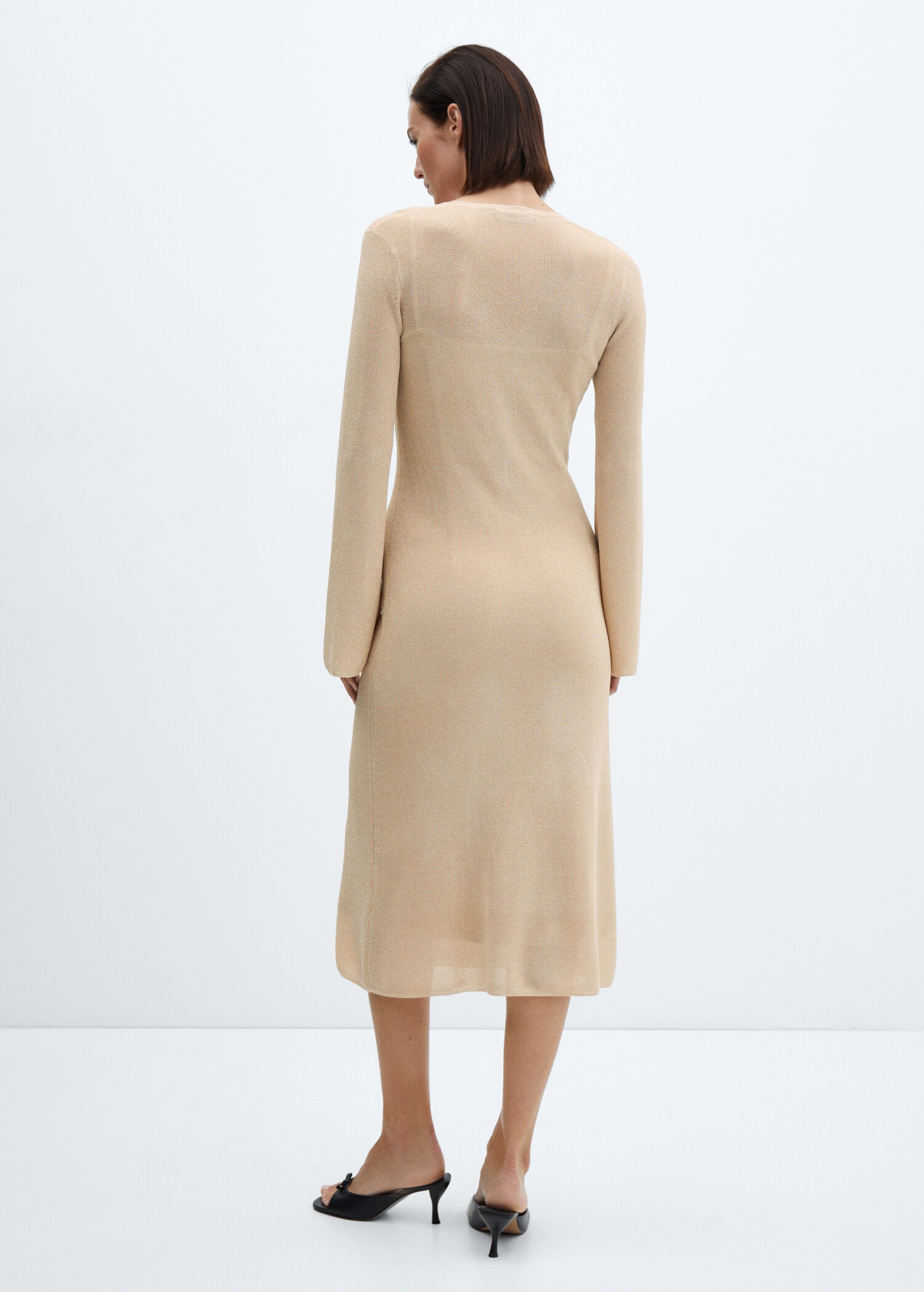 Vestido midi punto lúrex - Reverso del artículo