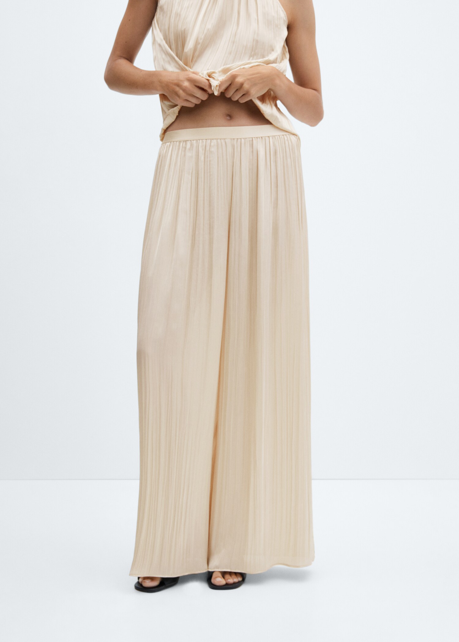 Pleated palazzo trousers - Medium plane