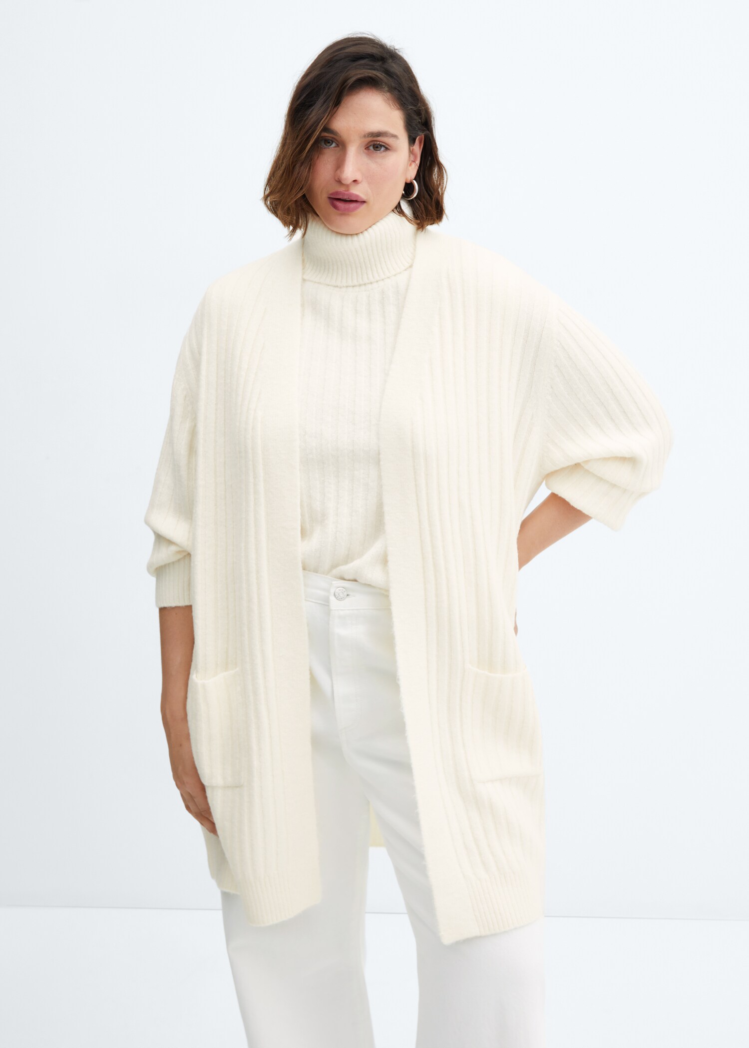 Ribbed long cardigan - Details of the article 5