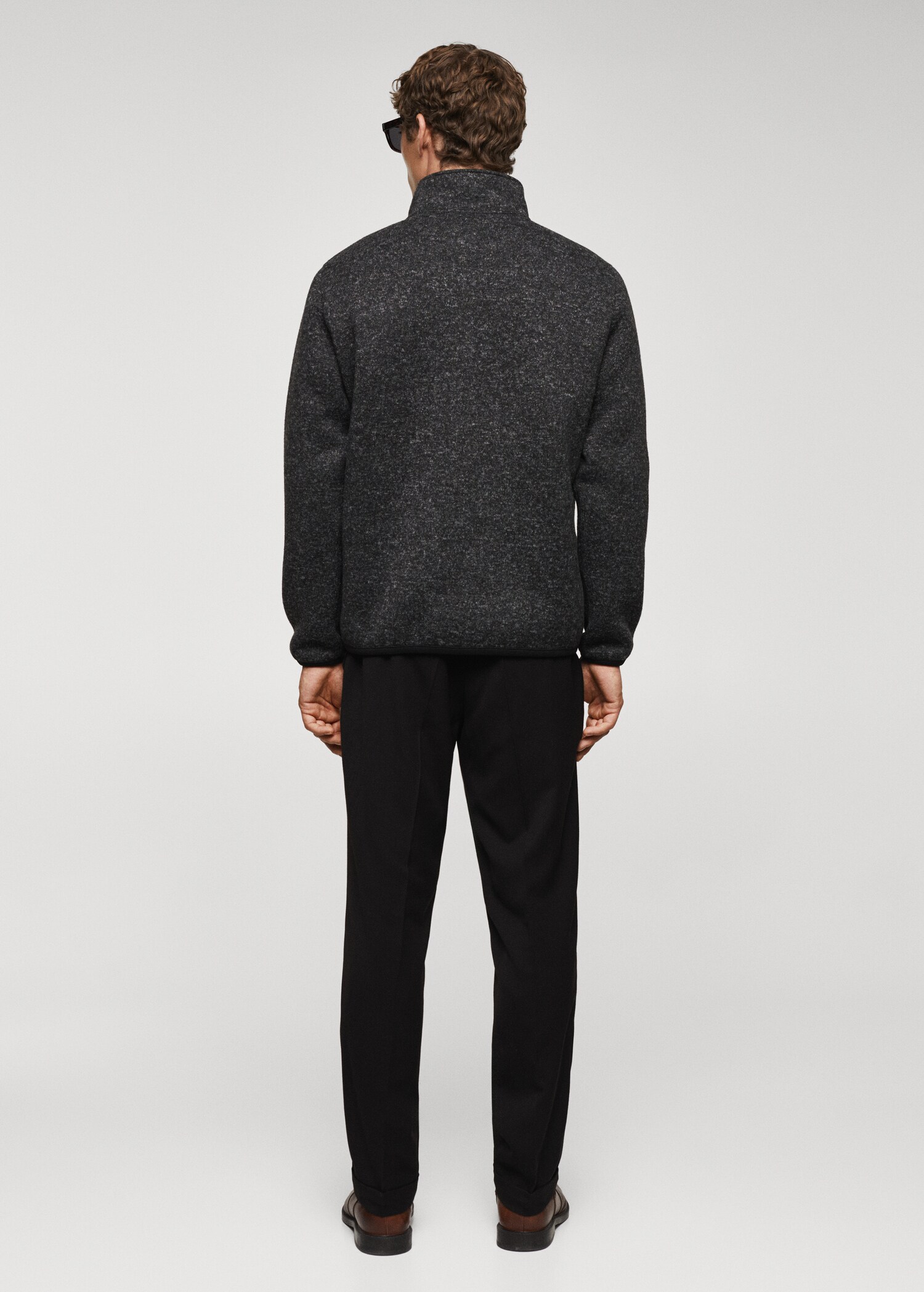 Zipped flecked sweatshirt - Reverse of the article