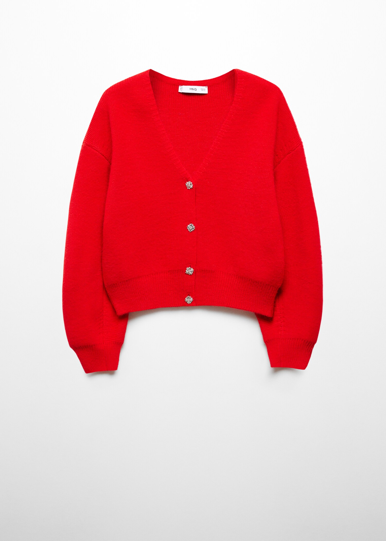 Knitted cardigan with jewel button  - Article without model