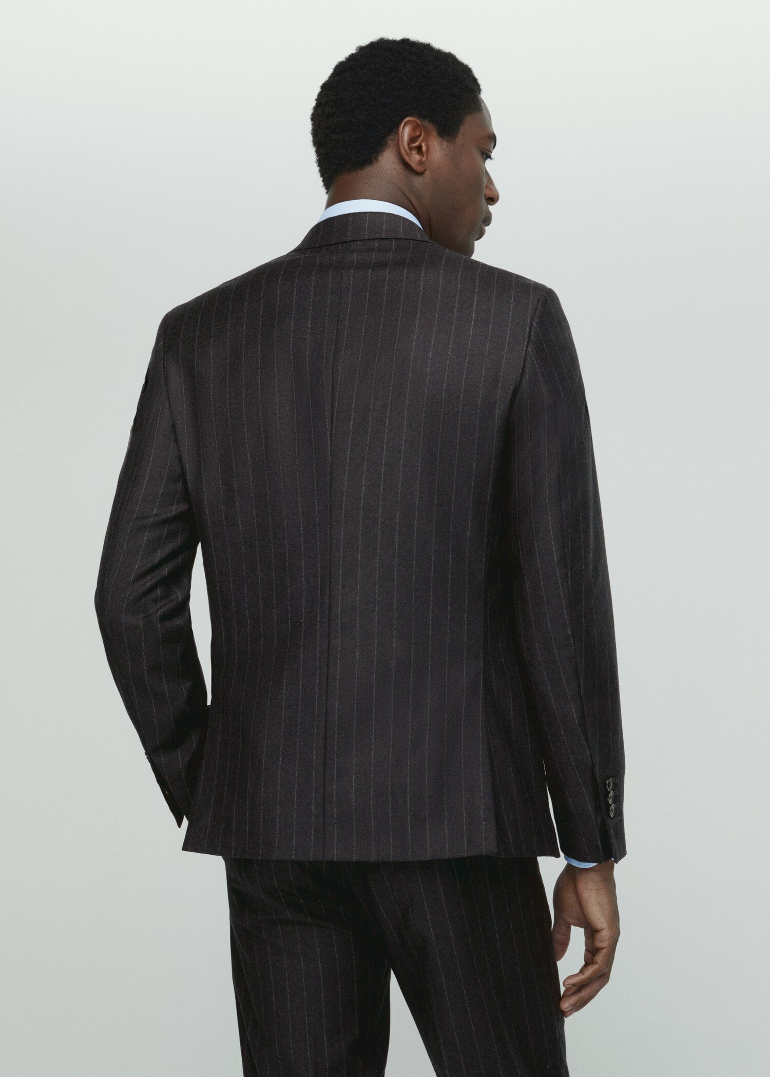 Veste costume laine vierge fines rayures - Verso de l’article