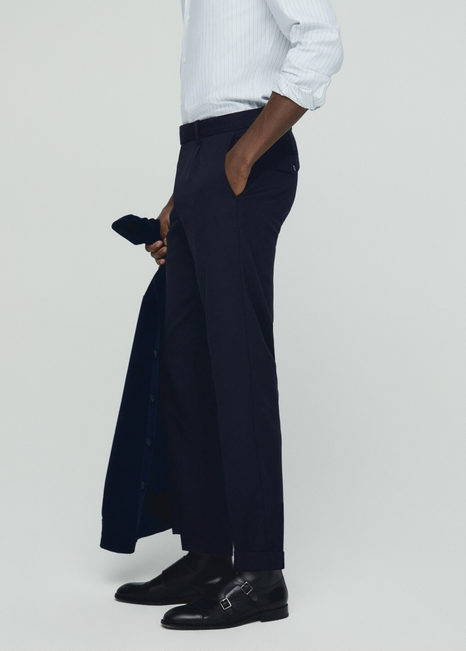 Pleat detail wool trousers - Details of the article 2