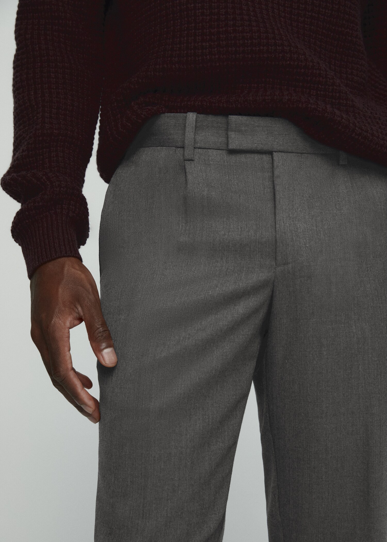 Pleat detail wool trousers - Details of the article 1