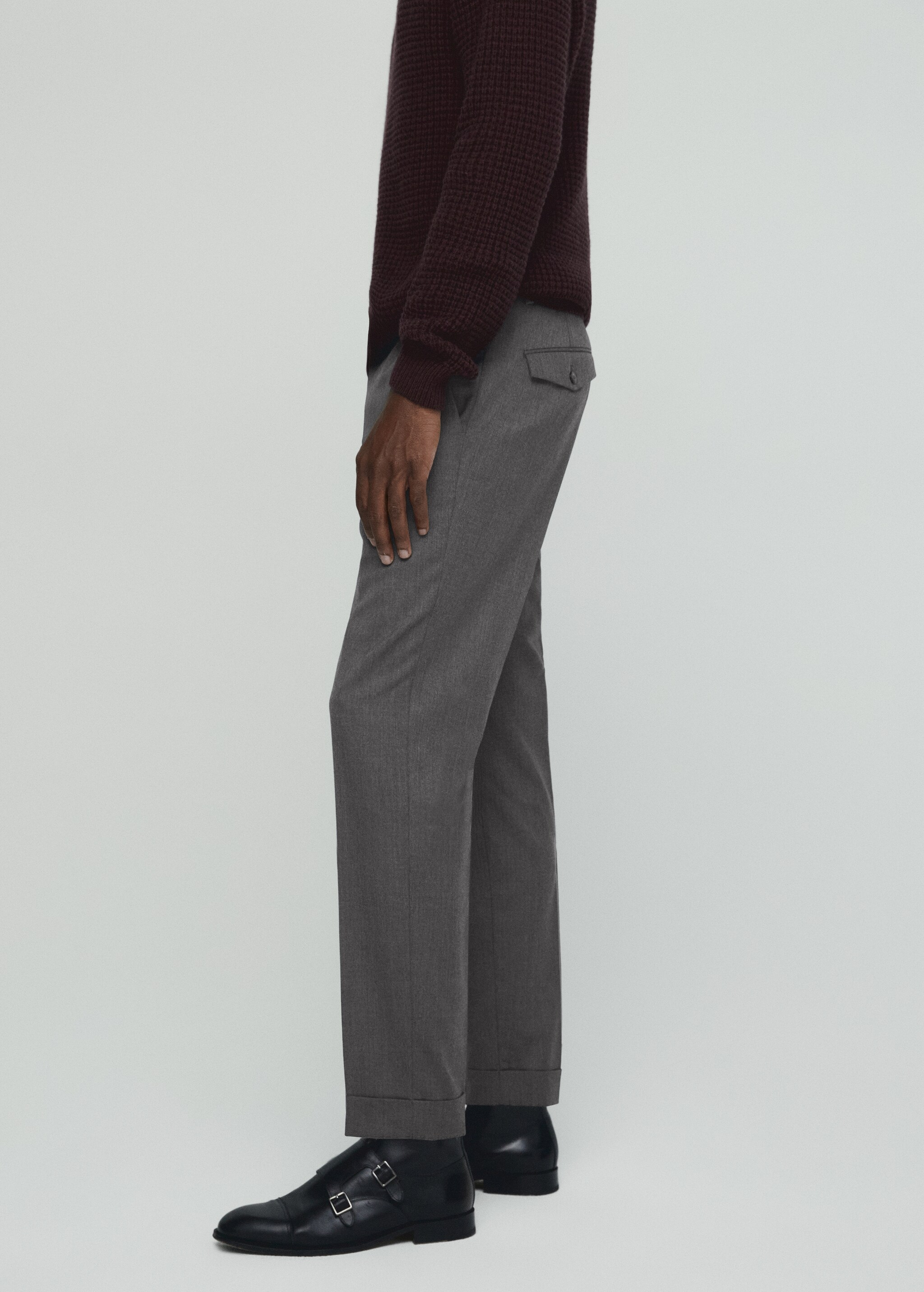 Pleat detail wool trousers - Details of the article 2