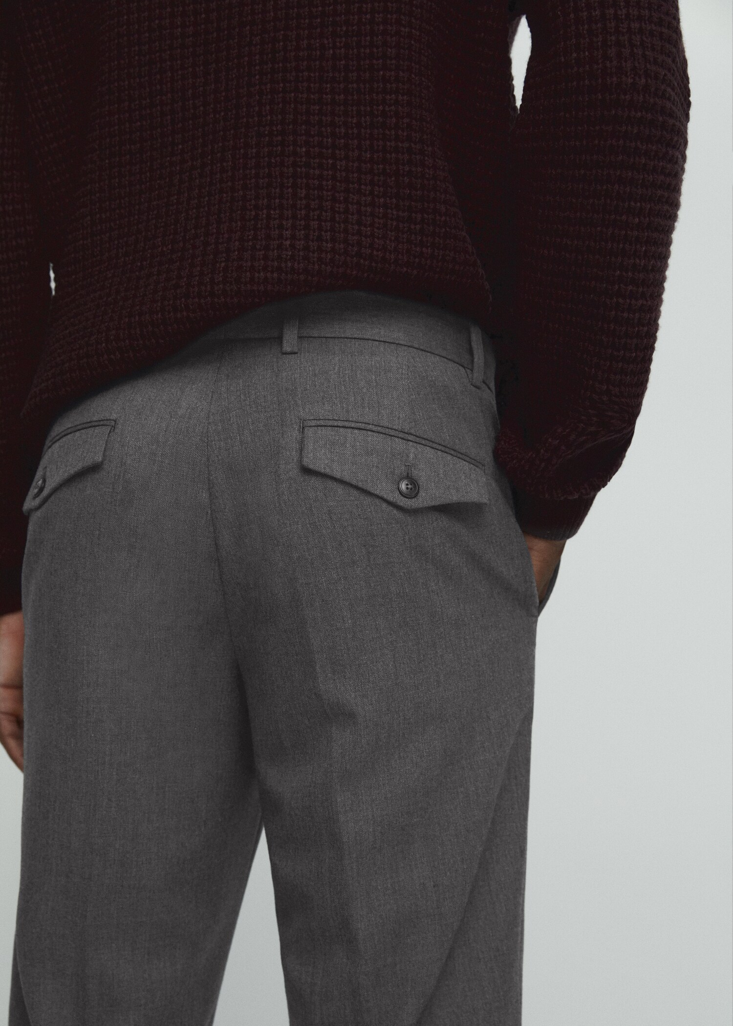 Pleat detail wool trousers - Details of the article 4