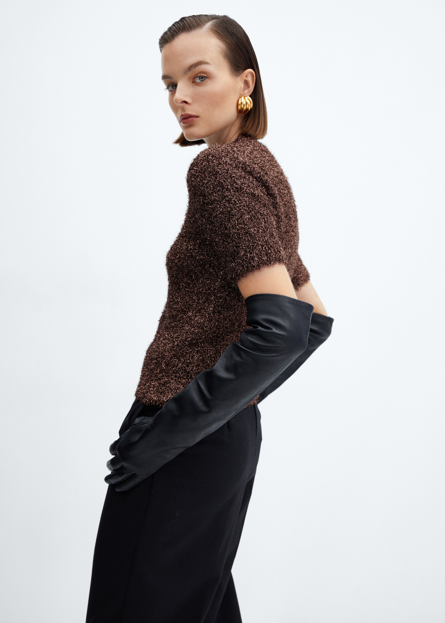 Short-sleeved lurex sweater - Details of the article 2