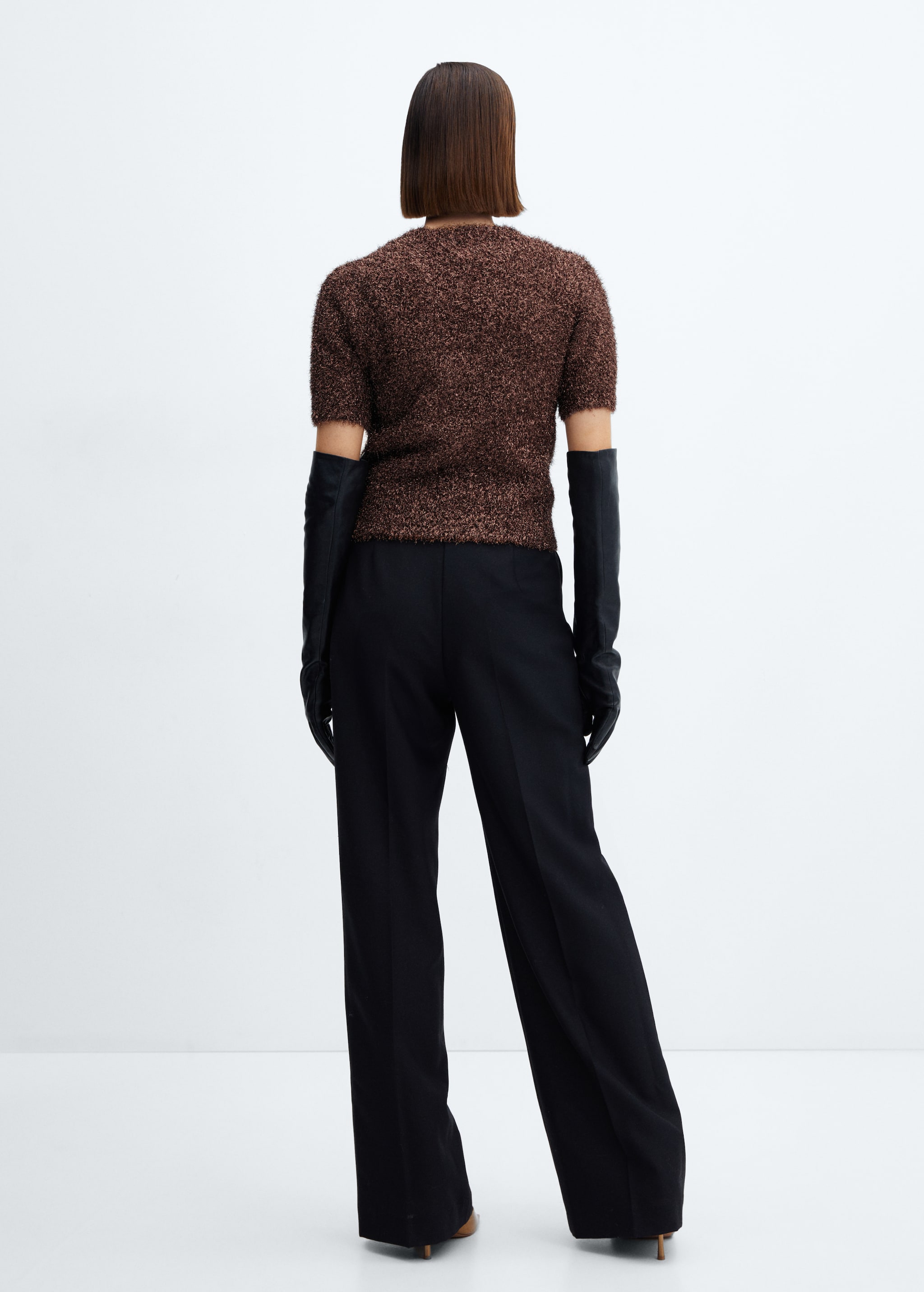 Short-sleeved lurex sweater - Spatele articolului