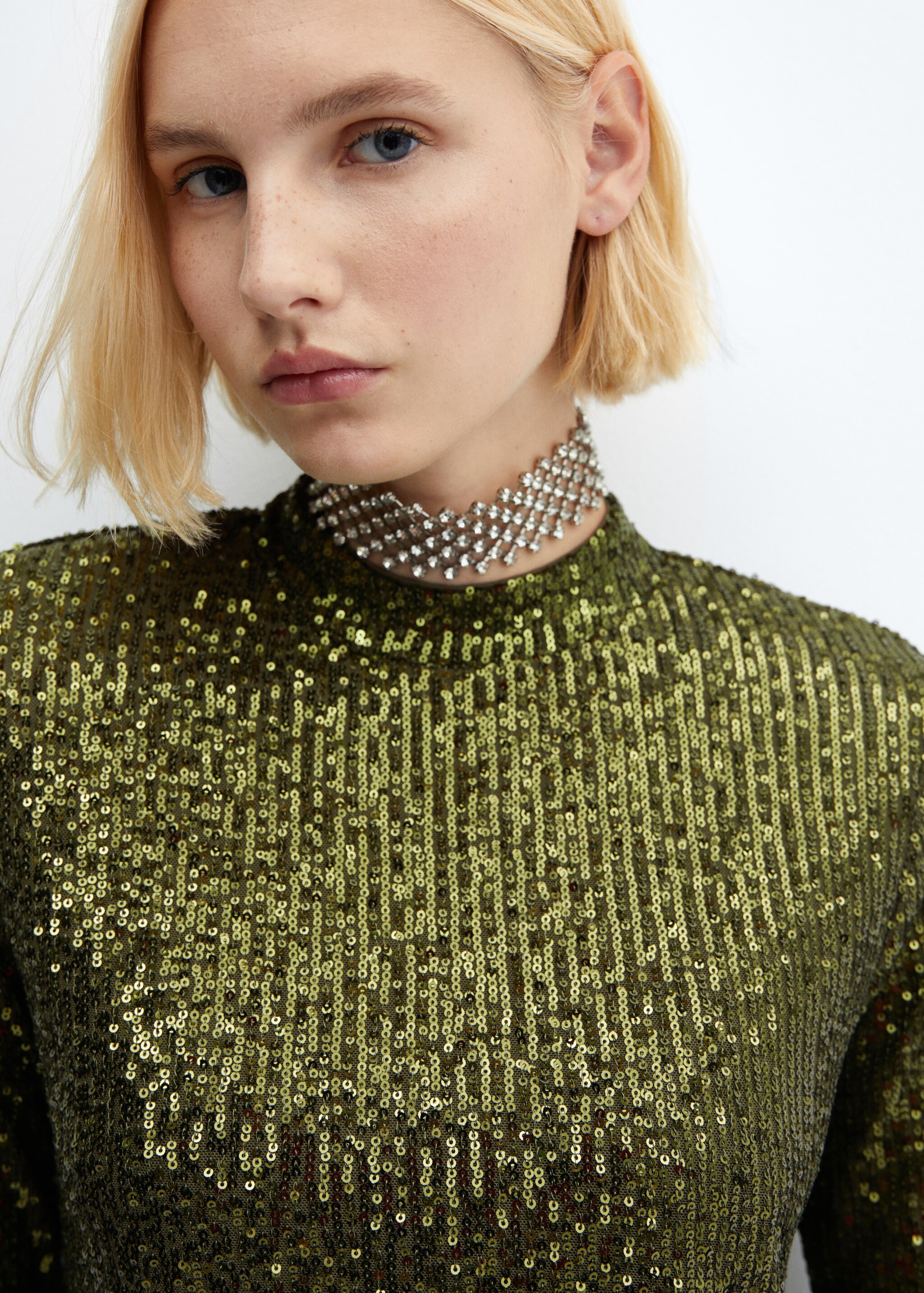 Sequined turtleneck t-shirt  - Details of the article 1