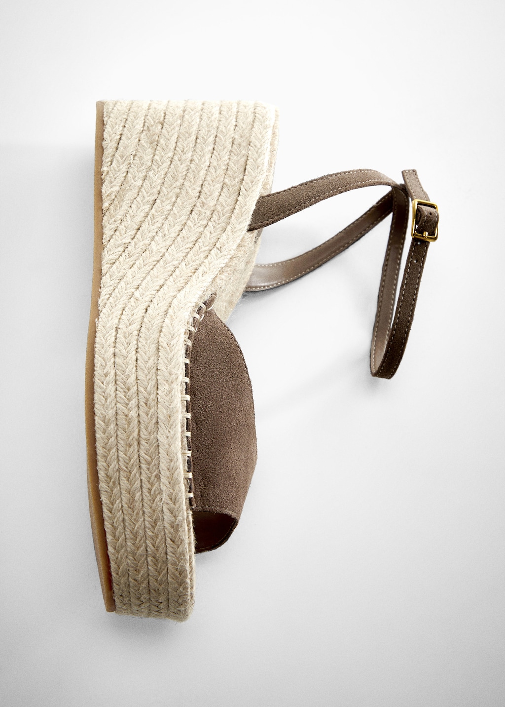 Sandalia Moda Cuña Mujer Café Tacto Piel Stfashion 12203801