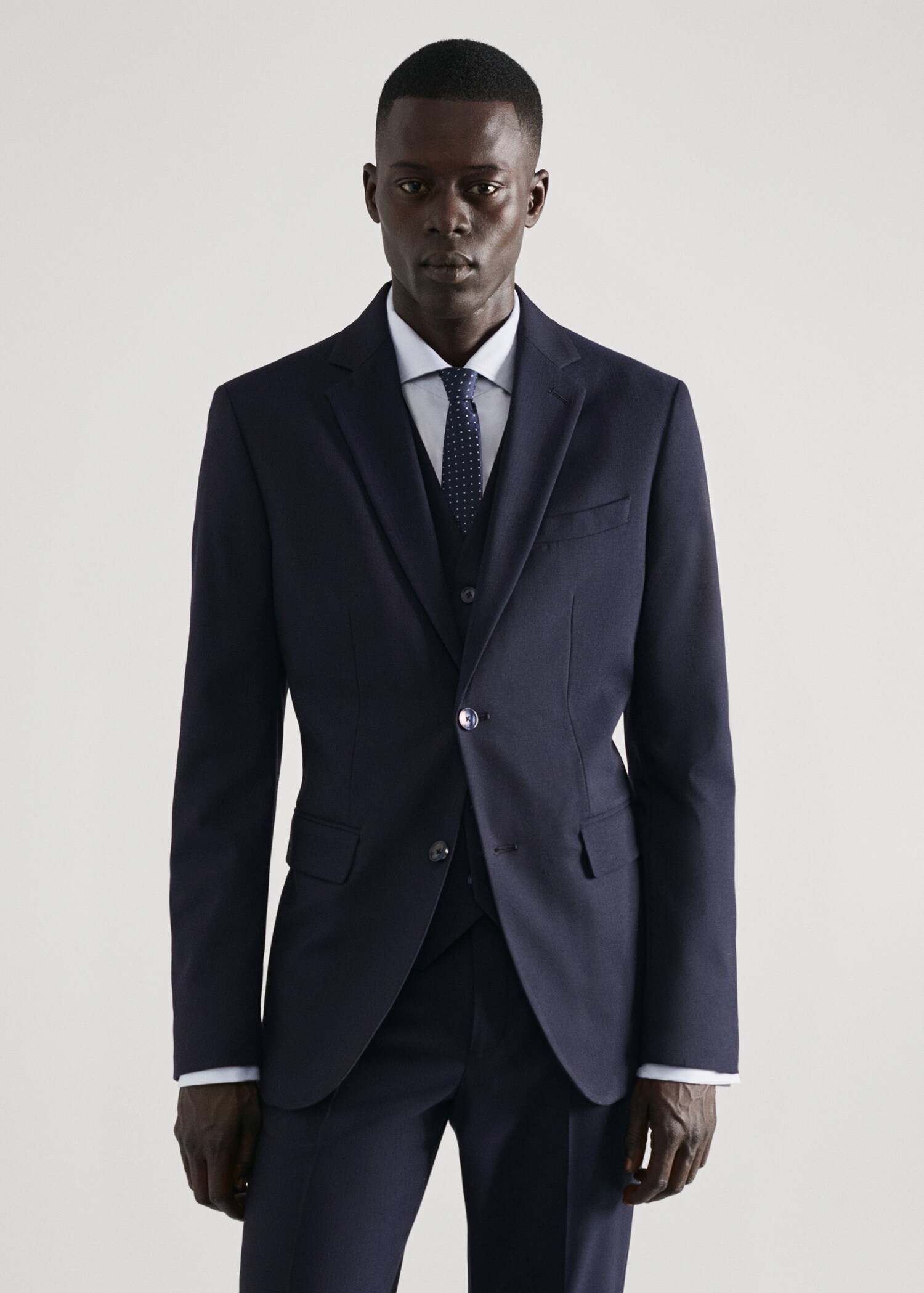 Stretch fabric slim-fit suit jacket - Medium plane