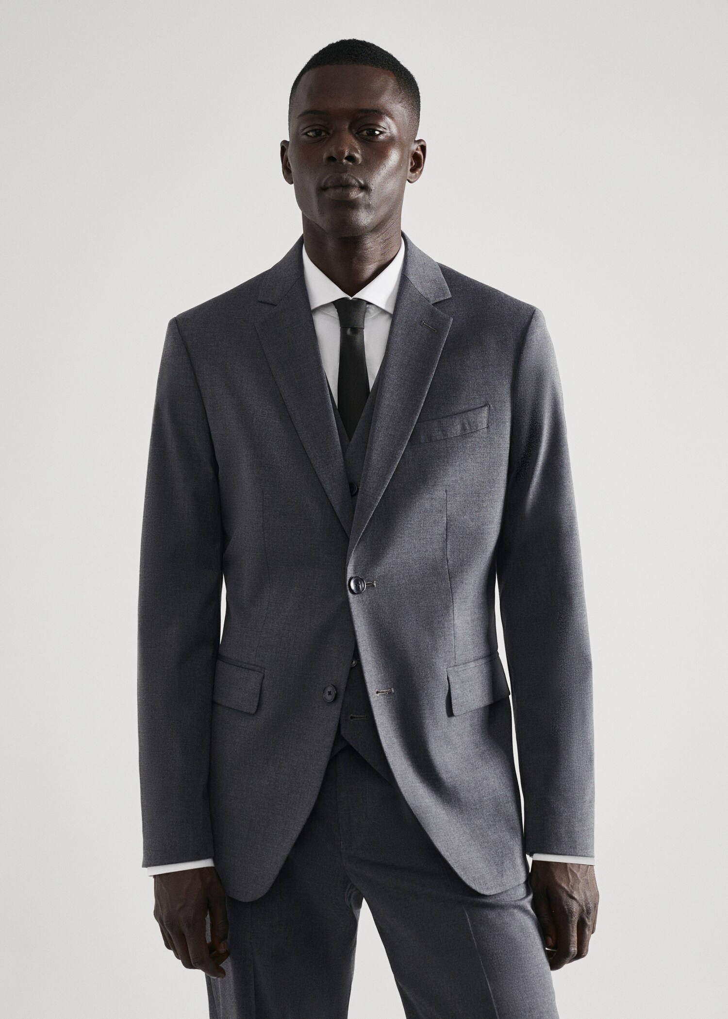 Stretch fabric slim-fit suit jacket - Medium plane