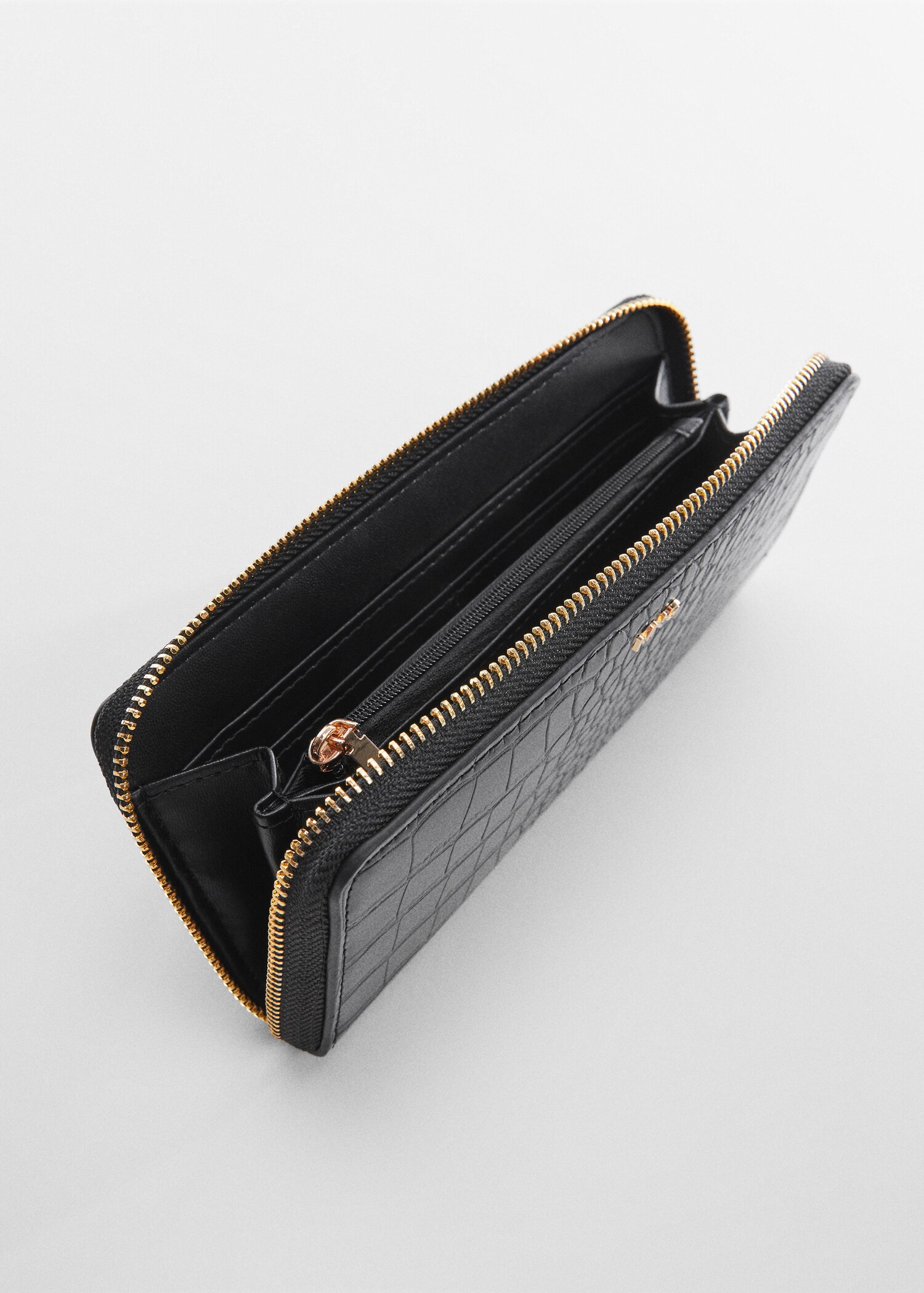 Crocodile wallet with logo - Medium plane