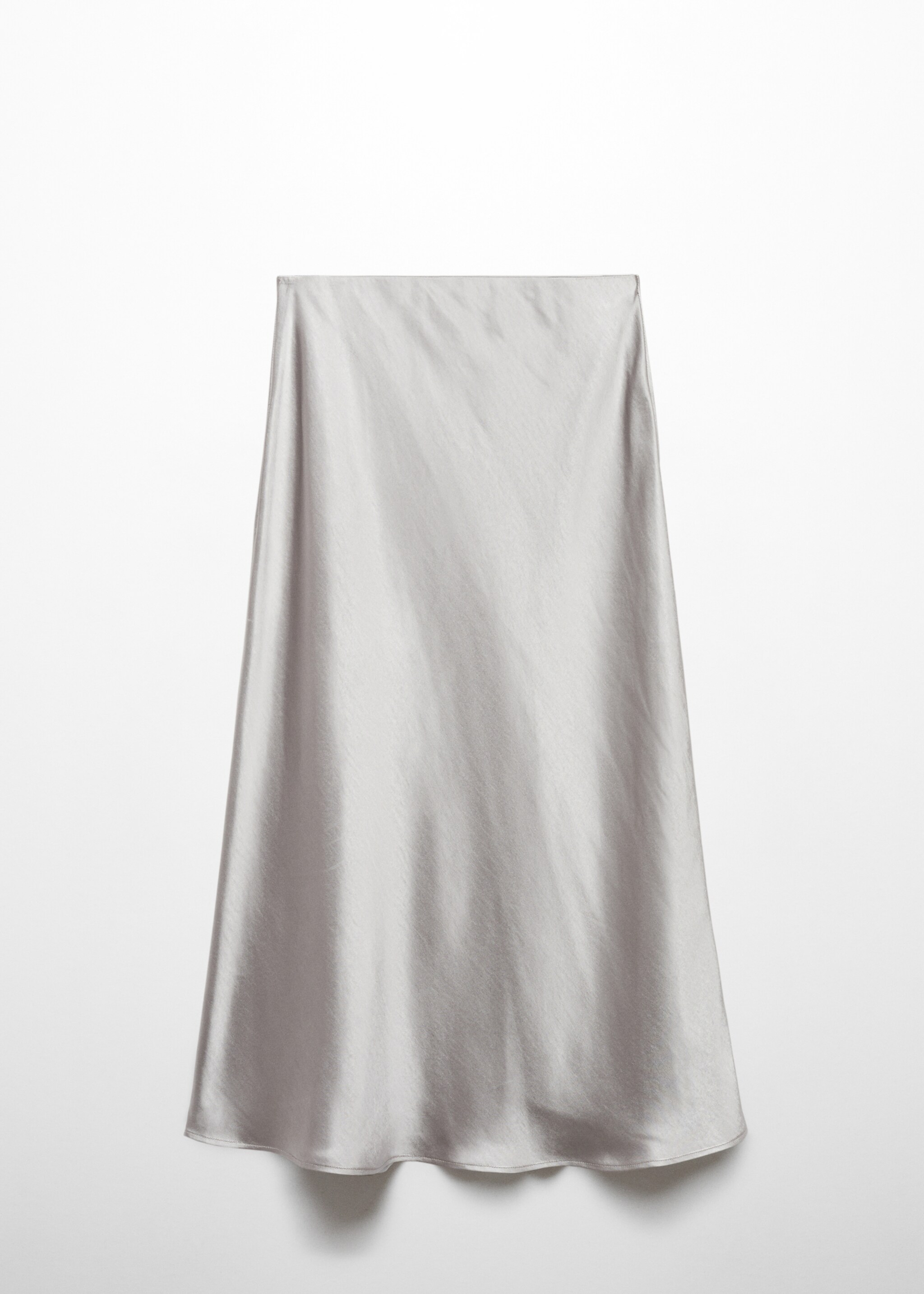Midi satin skirt - Article without model, Grey. Ref: 57030409-00.
