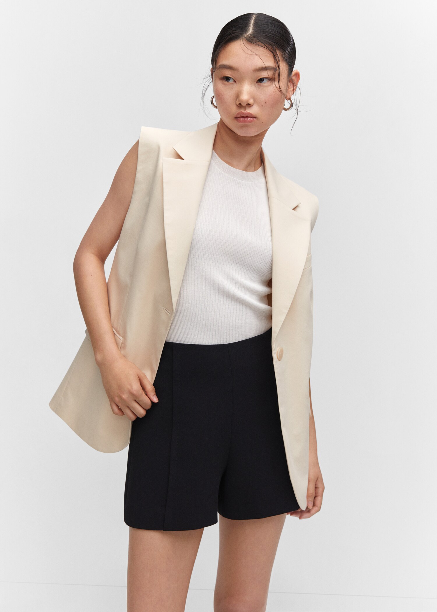 Long waistcoat with pockets - Medium plane