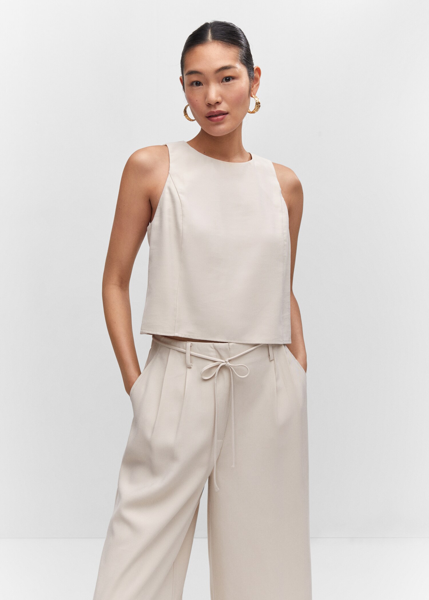 Wideleg trousers with elastic waist - Details of the article 1