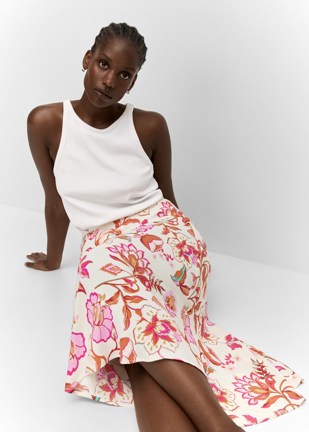 Floral skirt womens hotsell