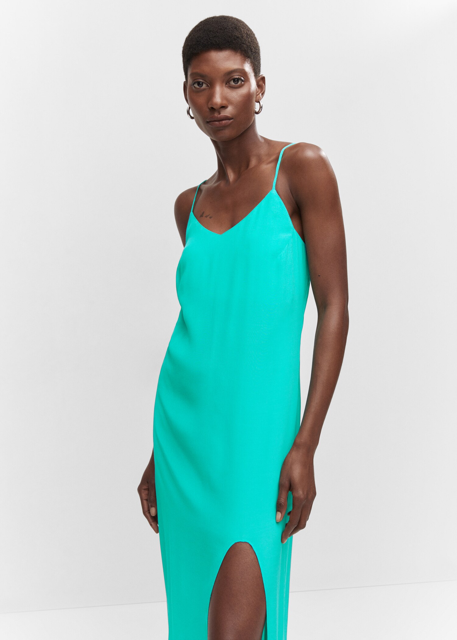 Slit long dress - Medium plane