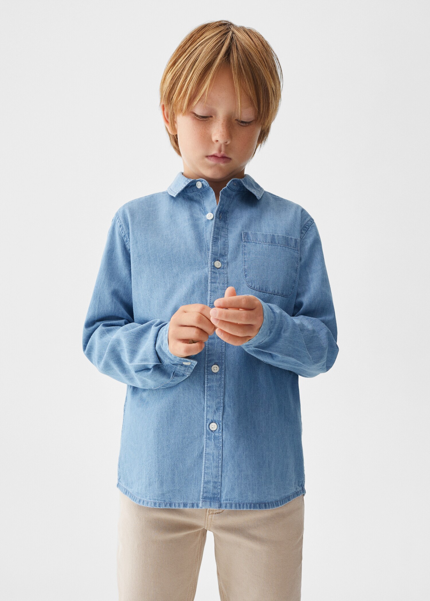 Camisa regular fit denim - Plano medio