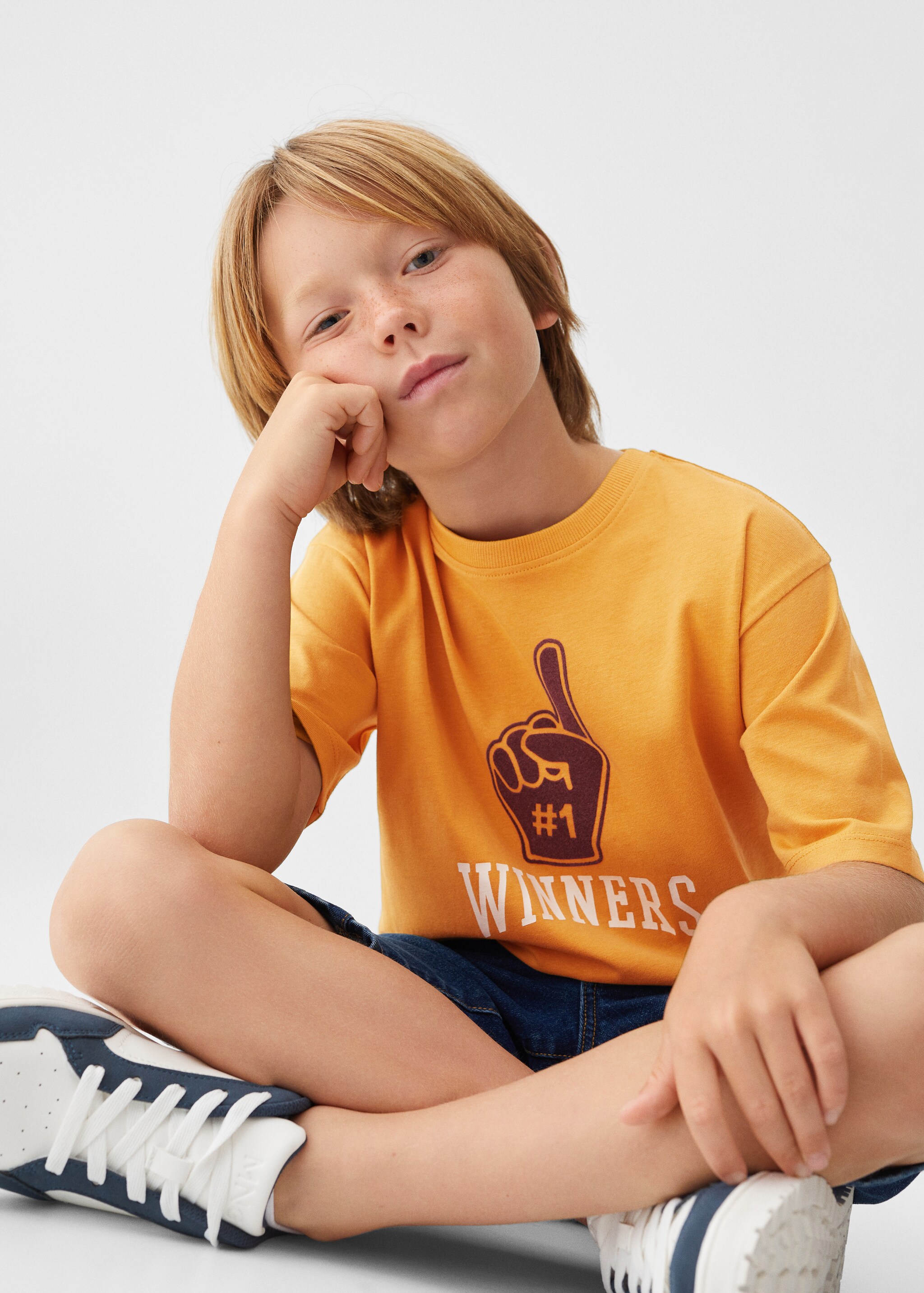 Хлопковая футболка с принтом - Деталь изделия 2