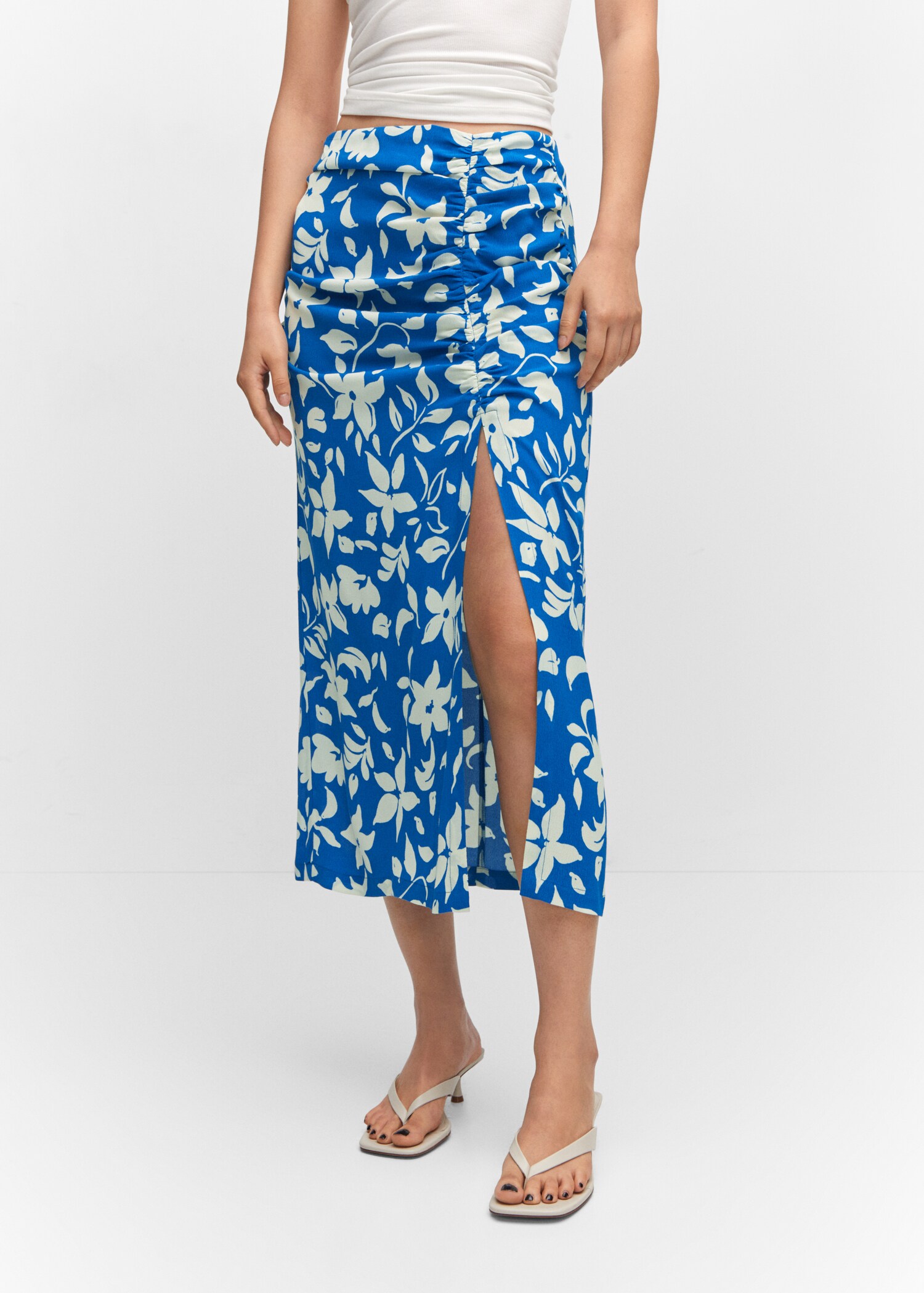 Printed skirt with slit - Medium plane