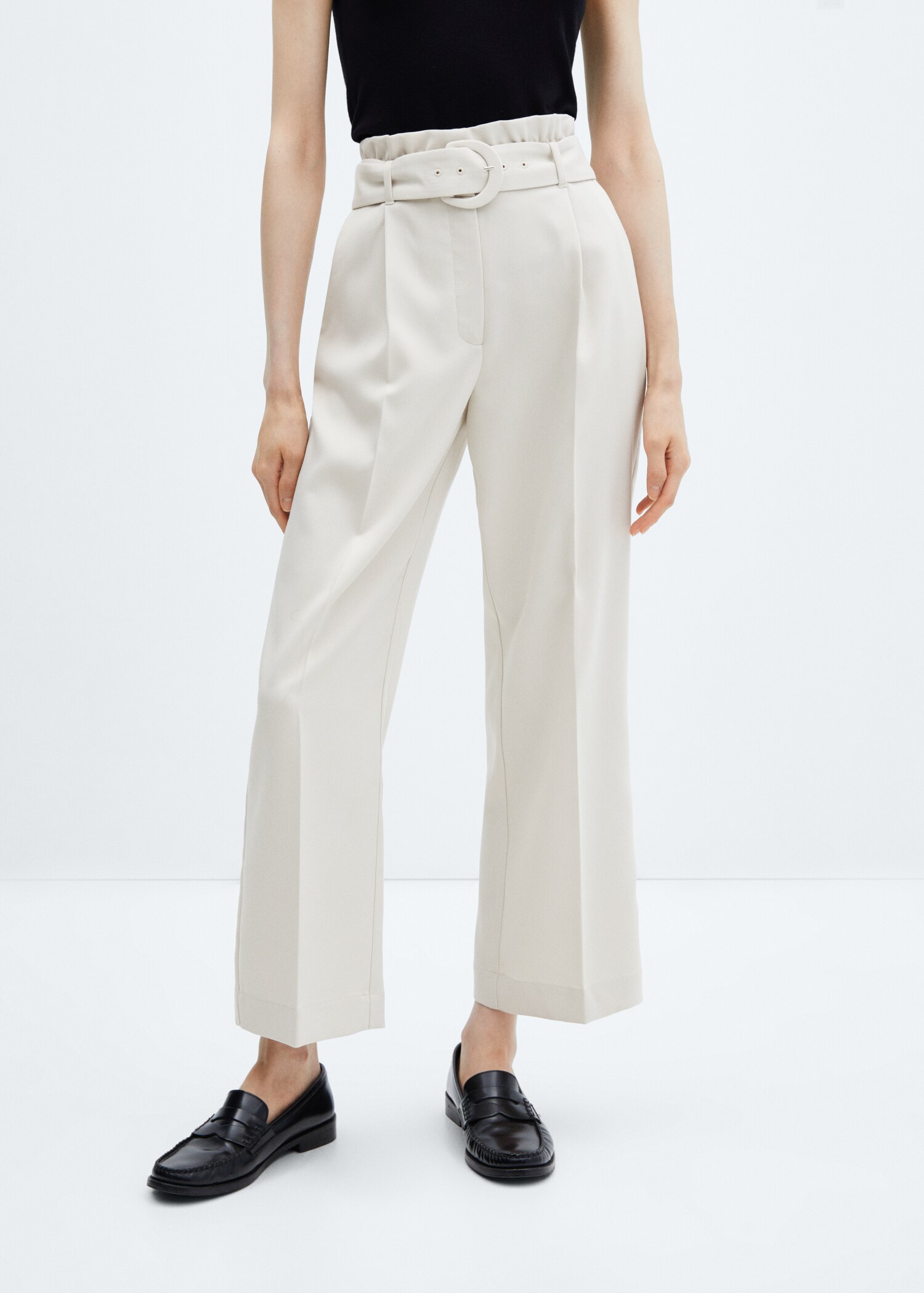 Pantalon paperbag ceinture - Plan moyen