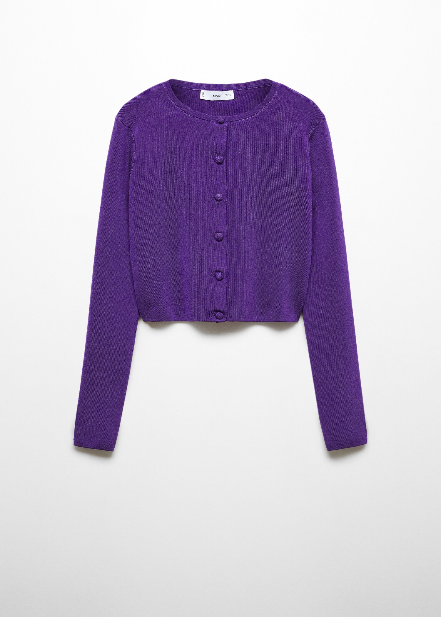 Cardigan cropped com botões - Artigo sem modelo