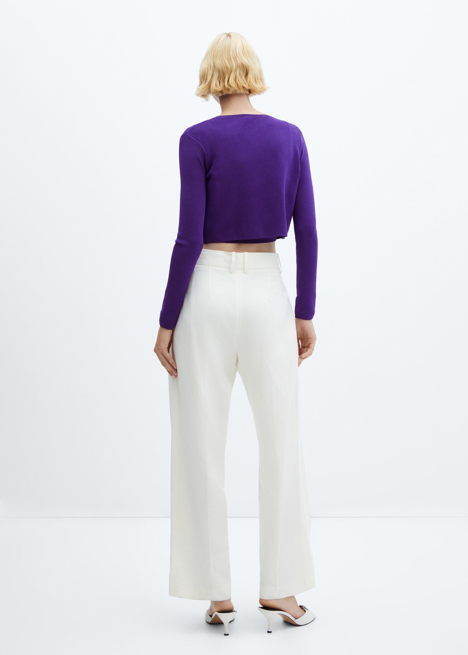 Cardigan cropped com botões - Verso do artigo
