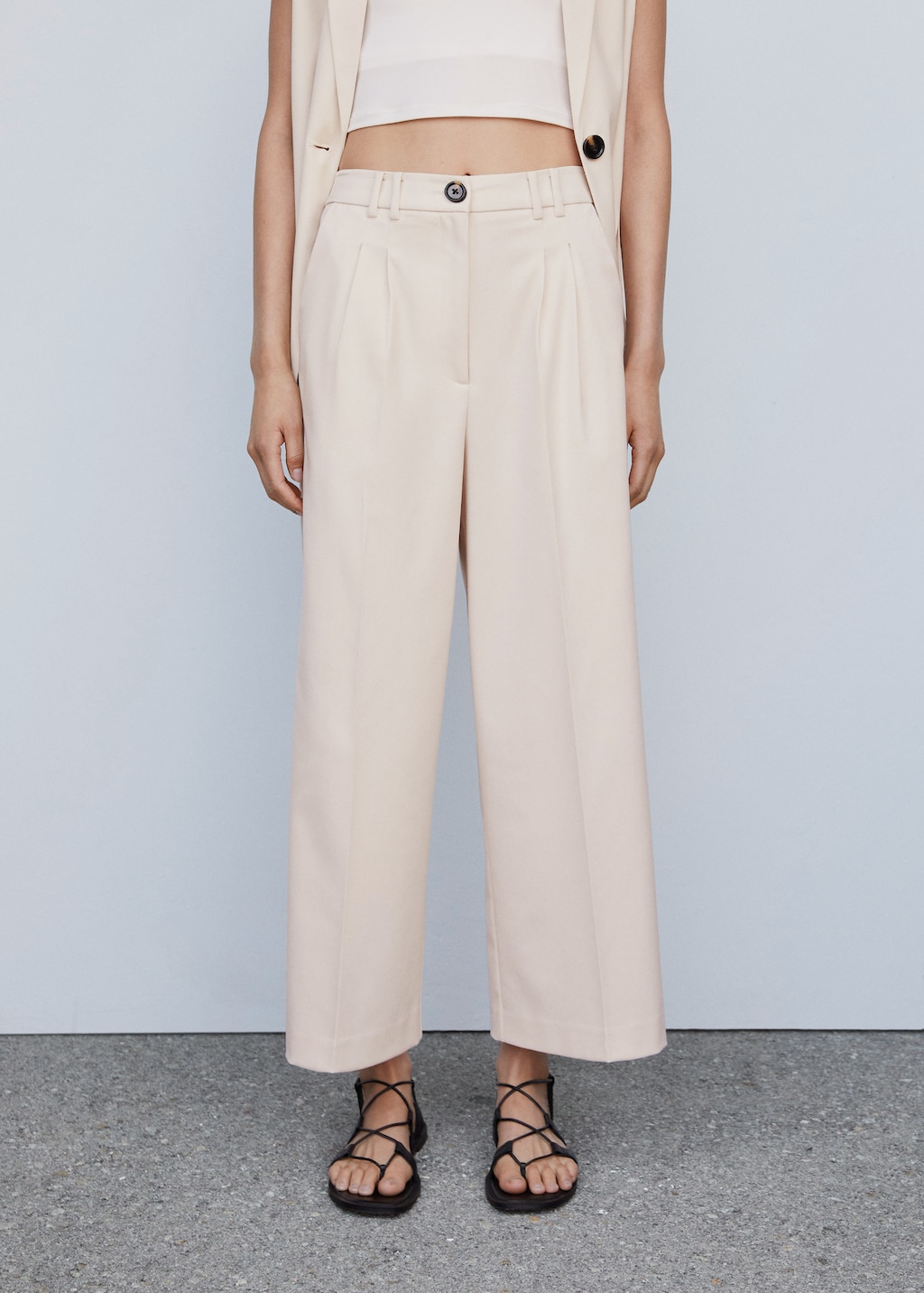 Pleated culotte trousers discount