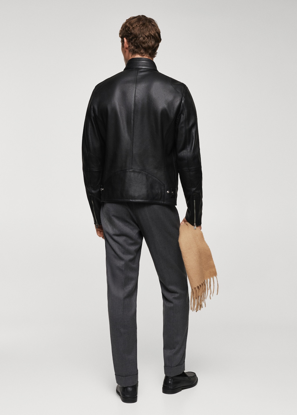 Zip-detail leather biker jacket - Men | MANGO China Zip-detail leather biker jacket - Men | MANGO China