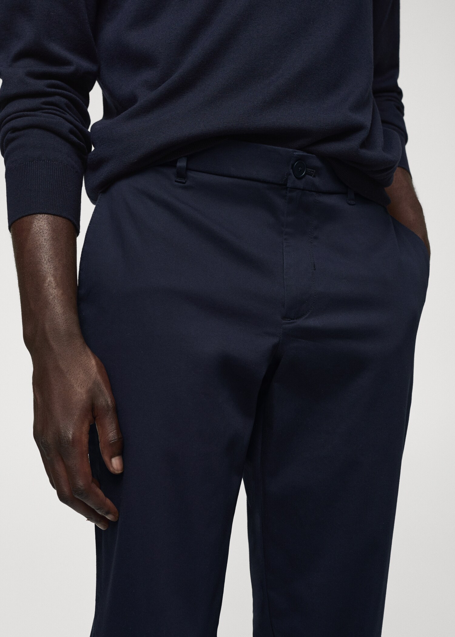 Эластичные брюки slim fit из хлопка - Деталь изделия 1
