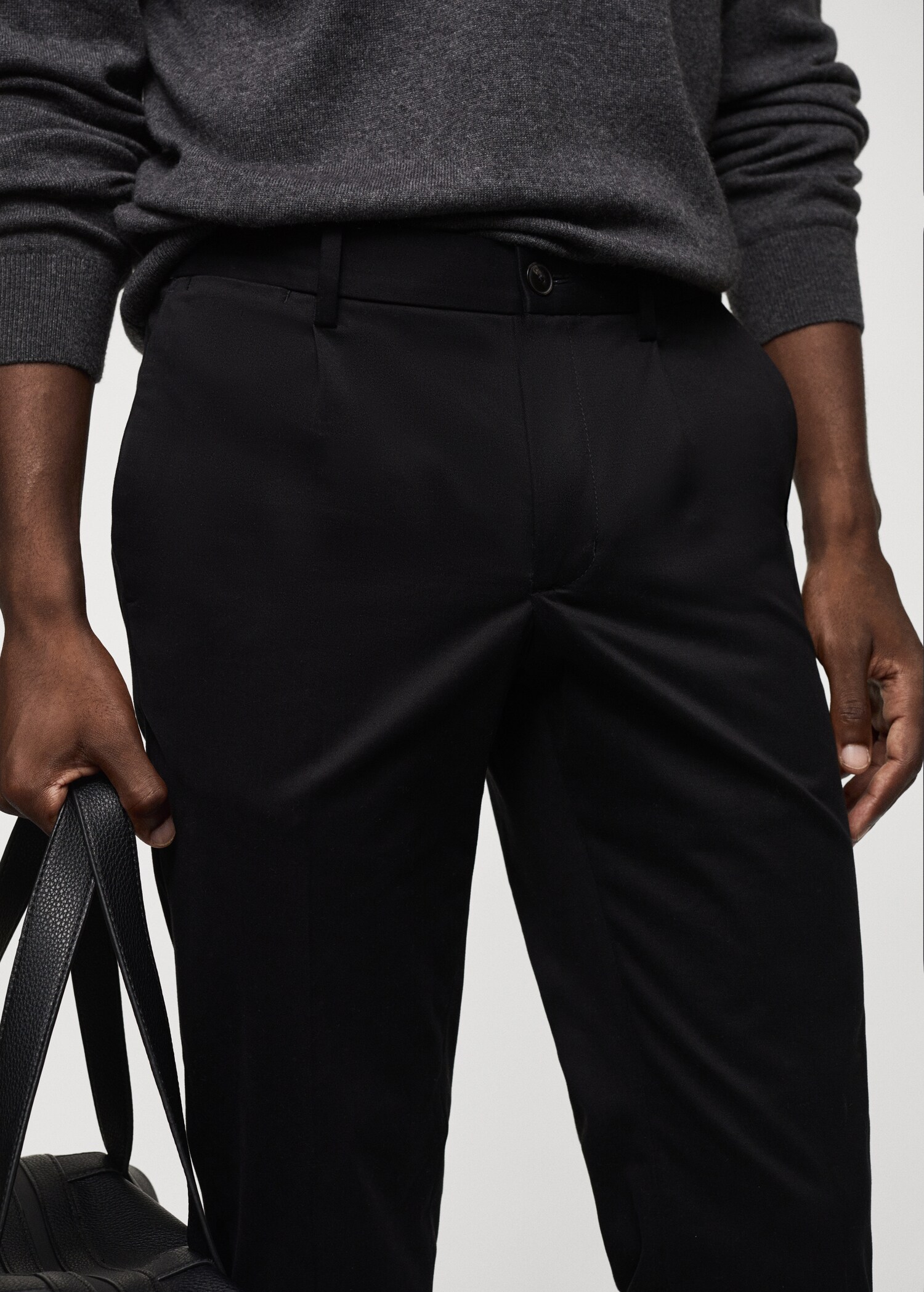 Chino nadrág slim fit pamut tűzött - A termék adatai 1