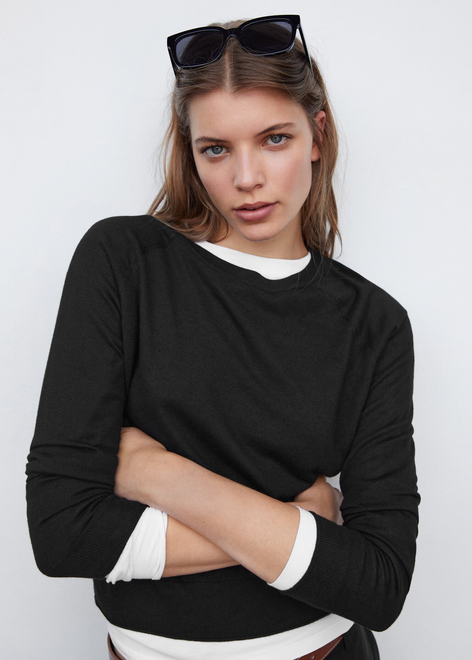 Pullover maglia sottile collo stondato - Dettaglio dell'articolo 1