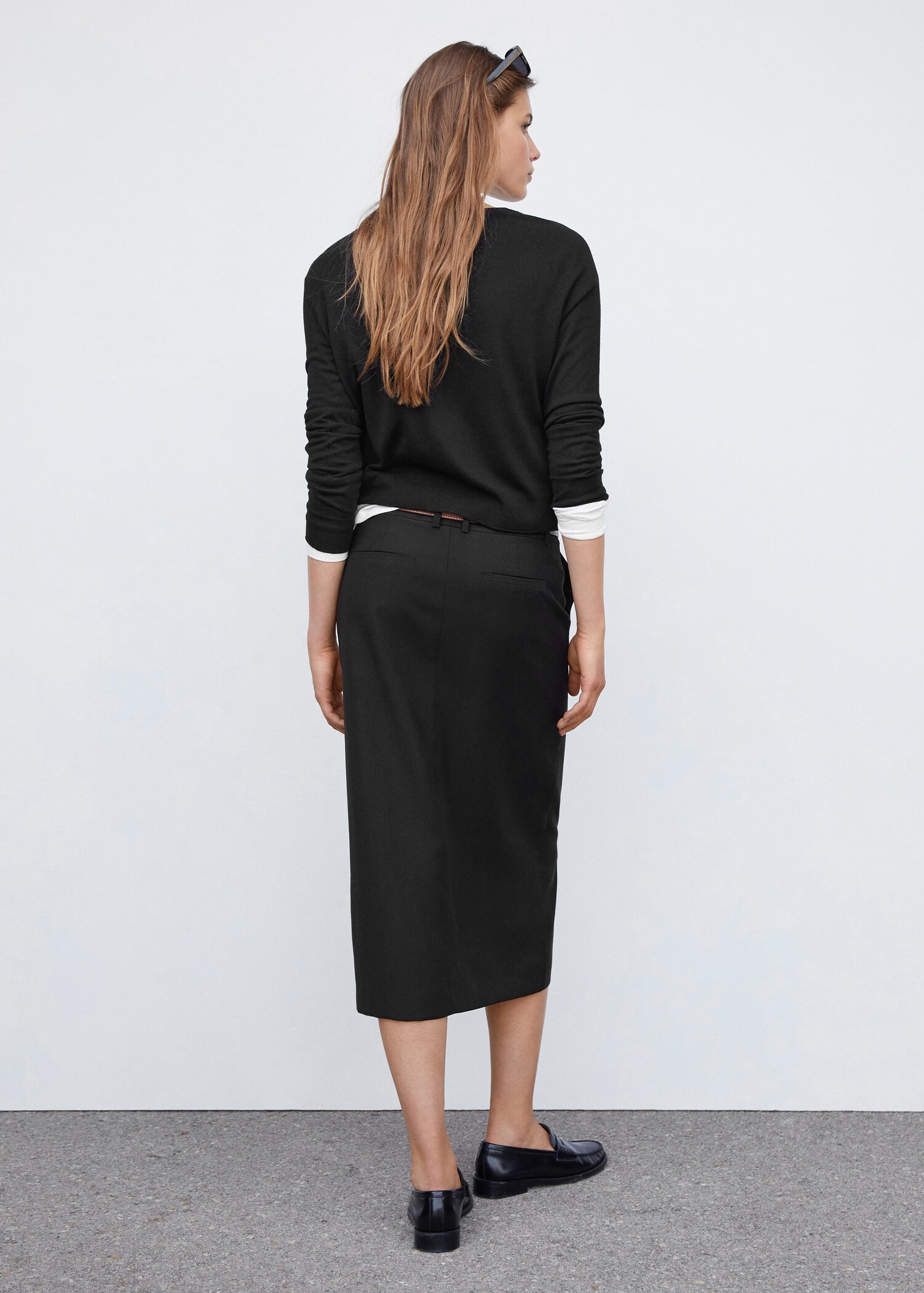 Pullover maglia sottile collo stondato - Retro dell'articolo