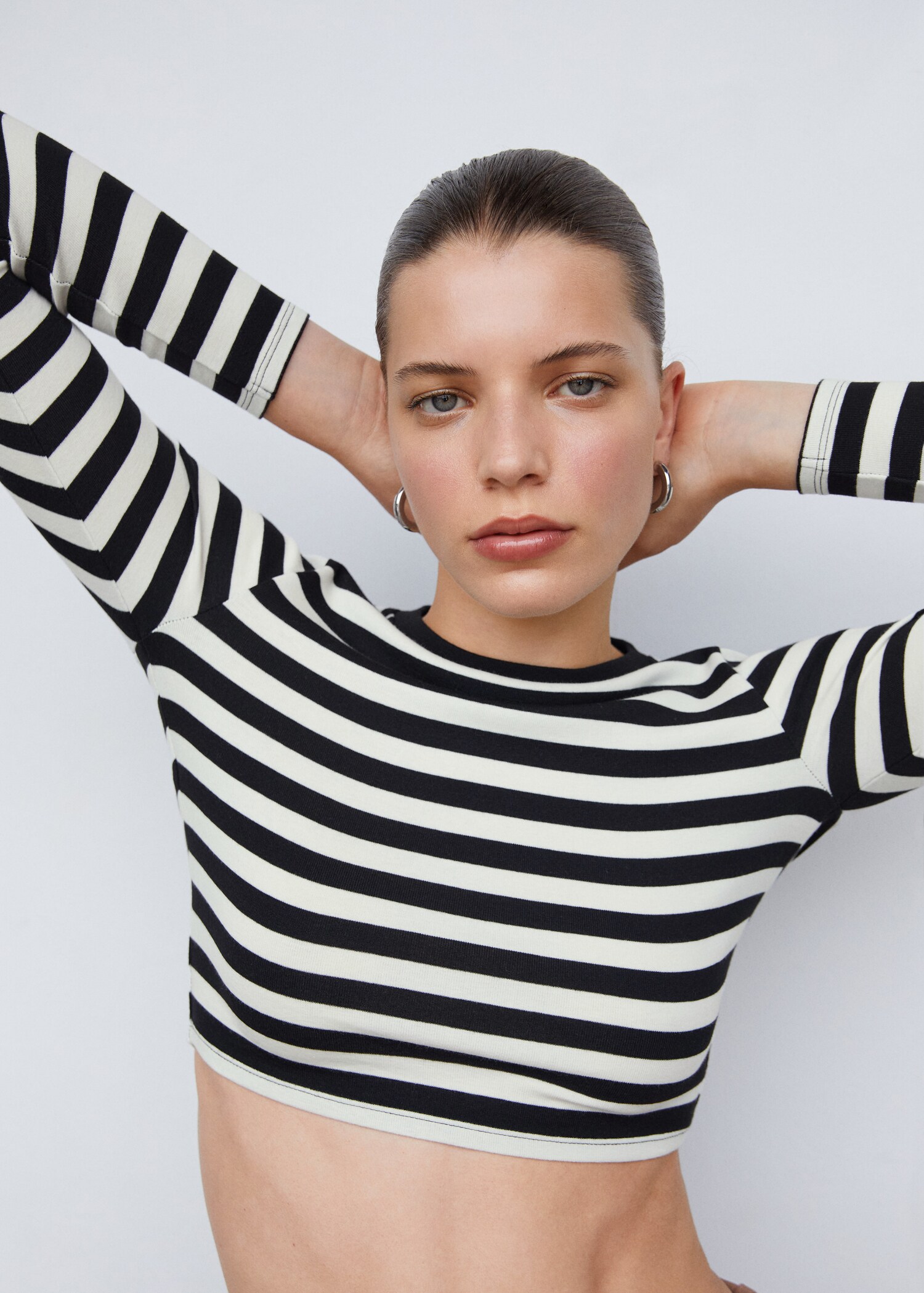 Striped crop T-shirt - Details of the article 1